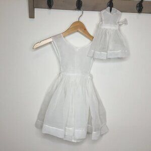 1950s VTG Handmade White Sheer Ballerina Storybook Toddler Doll Dress Set 3T–4T